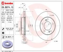 Brembo 09.b974.11 tarcza hamulc. ssangyong rexton  06-, ssangyong actyon i