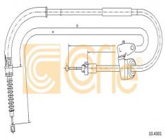 Cofle 10.4301 linka hamulca ręcznego mini, mini mini (r50, r53)