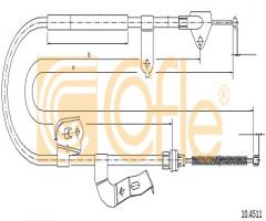 Cofle 10.4511 linka hamulca ręcznego peugeot, citroËn c1 (pm_, pn_), peugeot 107