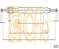 Cofle 10.4521 linka hamulca ręcznego citroen, citroËn c3 i (fc_)