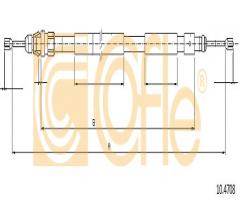 Cofle 10.4708 linka hamulca ręcznego citroen, citroËn berlingo (mf), peugeot partner combispace (5f)