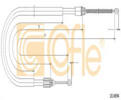 Cofle 10.6694 linka hamulca ręcznego renault, renault megane i coach (da0/1_)
