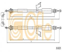 Cofle 10.8225 linka hamulca ręcznego volvo, volvo s40 ii (ms)