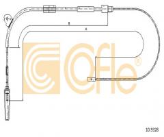 Cofle 10.9328 linka hamulca ręcznego mercedes, mercedes-benz klasa a (w168)