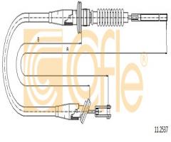 Cofle 11.2537 linka sprzęgła opel, opel agila (a) (h00), suzuki wagon r+ (mm)