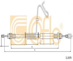 Cofle 11.5676 linka hamulca ręcznego ford, ford transit platforma / podwozie