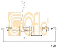 Cofle 11.5680 linka hamulca ręcznego ford, ford transit nadwozie pełne