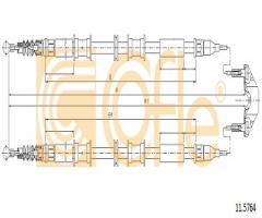 Cofle 11.5764 linka hamulca ręcznego opel, opel combo nadwozie pełne / kombi