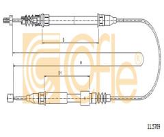 Cofle 11.5769 linka hamulca ręcznego opel, opel corsa c (f08, f68)