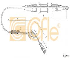 Cofle 11.5942 linka hamulca ręcznego opel, opel vectra a hatchback (88_, 89_)