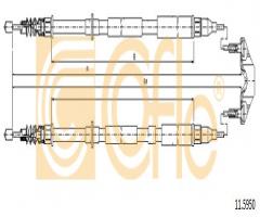 Cofle 11.5950 linka hamulca ręcznego opel, opel astra h gtc (l08)