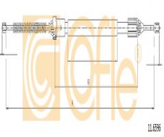 Cofle 11.6596 linka hamulca ręcznego renault, renault clio ii (bb0/1/2_, cb0/1/2_)
