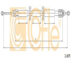 Cofle 11.6679 linka hamulca ręcznego renault, renault kangoo (kc0/1_)