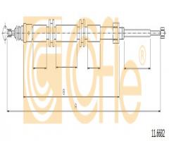 Cofle 11.6682 linka hamulca ręcznego renault, renault kangoo be bop (kw0/1_)