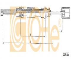 Cofle 11.6766 linka hamulca ręcznego renault, renault espace ii (j/s63_)