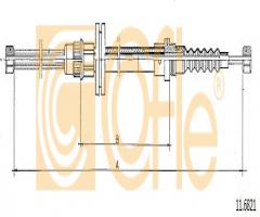 Cofle 11.6821 linka hamulca ręcznego renault, renault master i nadwozie pełne (t__)