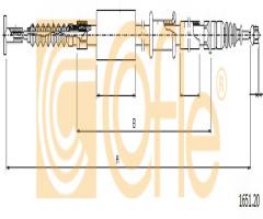 Cofle 1651.20 linka hamulca ręcznego fiat, fiat coupe (fa/175)