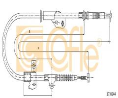 Cofle 17.0244 linka hamulca ręcznego nissan, nissan primera (p11)