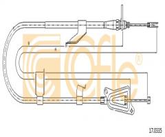 Cofle 17.0335 linka hamulca ręcznego nissan, nissan x-trail (t30)