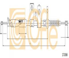 Cofle 17.0366 linka hamulca ręcznego nissan, nissan np300