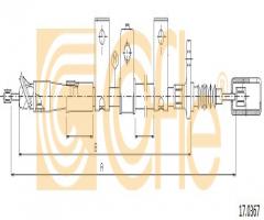 Cofle 17.0367 linka hamulca ręcznego nissan, nissan np300