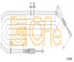 Cofle 17.0653 linka hamulca ręcznego mazda, chrysler voyager iii (gs), mazda 323 s iv (bg)