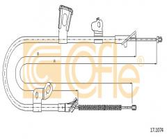 Cofle 17.1074 linka hamulca ręcznego toyota, toyota yaris (scp1_, nlp1_, ncp1_)