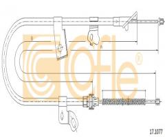 Cofle 17.1077 linka hamulca ręcznego toyota, toyota yaris (scp1_, nlp1_, ncp1_)