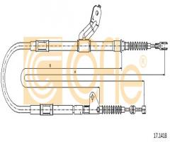 Cofle 17.1418 linka hamulca ręcznego toyota, toyota avensis (_t22_)