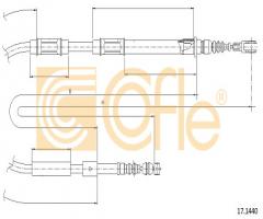 Cofle 17.1440 linka hamulca ręcznego toyota, toyota corolla wagon (__e11_)