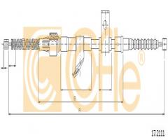 Cofle 17.2111 linka hamulca ręcznego hyundai, hyundai galloper i