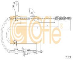 Cofle 17.2120 linka hamulca ręcznego smart, mitsubishi colt vi (z3_a, z2_a), smart forfour (454)