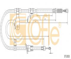 Cofle 17.2121 linka hamulca ręcznego smart, mitsubishi colt vi (z3_a, z2_a), smart forfour (454)