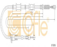 Cofle 17.2211 linka hamulca ręcznego mitsubishi, mitsubishi space star (dg_a)