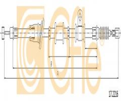 Cofle 17.2216 linka hamulca ręcznego mitsubishi, mitsubishi space star (dg_a)