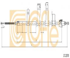 Cofle 17.2570 linka hamulca ręcznego hyundai, hyundai i20 (pb, pbt)