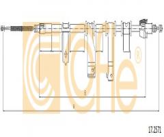 Cofle 17.2571 linka hamulca ręcznego hyundai, hyundai i20 (pb, pbt)
