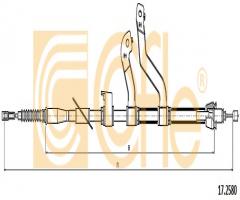 Cofle 17.2580 linka hamulca ręcznego hyundai, hyundai i30 (gd)