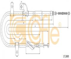 Cofle 17.2600 linka hamulca ręcznego subaru, subaru leone ii