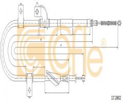 Cofle 17.2602 linka hamulca ręcznego subaru, subaru leone ii