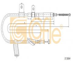 Cofle 17.2614 linka hamulca ręcznego subaru, subaru outback (bl, bp)