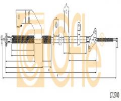 Cofle 17.2740 linka hamulca ręcznego opel, opel frontera b (6b_)