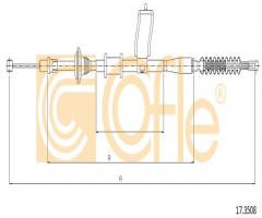 Cofle 17.3508 linka hamulca ręcznego daewoo, chevrolet nubira kombi, daewoo nubira (klaj)