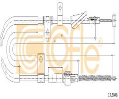 Cofle 17.5048 linka hamulca ręcznego suzuki, suzuki liana kombi (er)