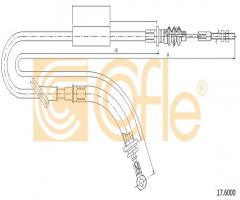 Cofle 17.6000 linka hamulca ręcznego kia, kia carnival i (up)