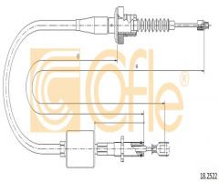 Cofle 18.2522 linka sprzęgła hyundai, hyundai atos (mx)