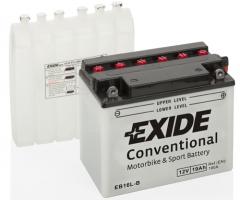 Exide eb16l-b akumulator 19ah/240a 12v p+ / motocykle, harley-davidson mc fat boy