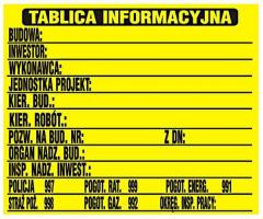 Unimet tab tb1 tablica informacyjna budowlana 690*460mm