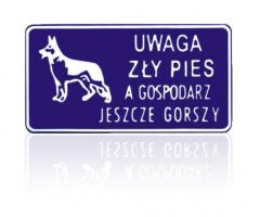 Unimet tab d p12 tablica 15*29cm uwaga zły pies a gospodarz jeszcze gorszy