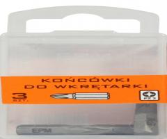 Epm professional e-400-0375 końcówki do wkrętarki 25mm 3szt. pz2